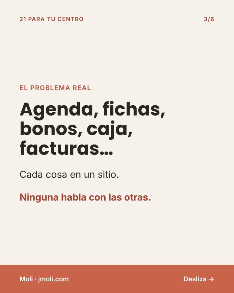 Todo en un solo sitio - El problema real
