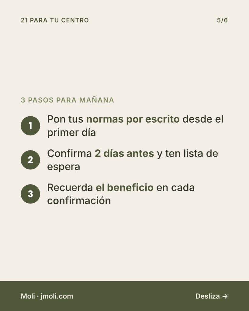 Citas que se cumplen - 3 pasos para mañana
