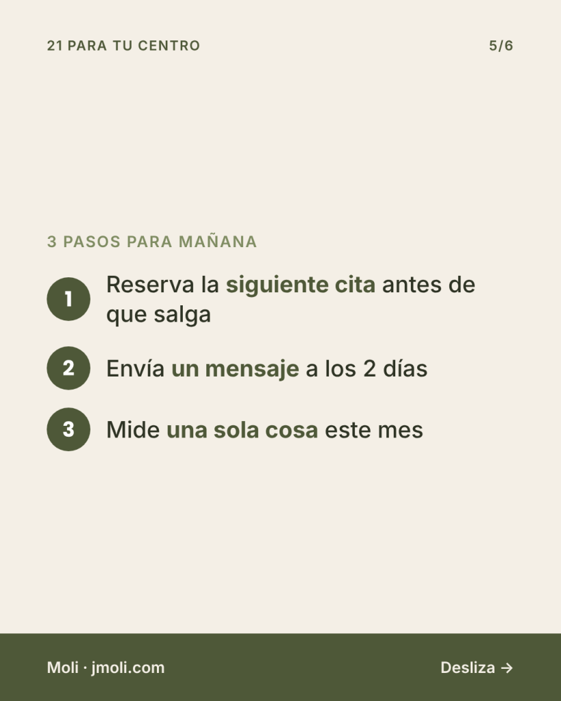 La clienta que vuelve - 3 pasos para mañana